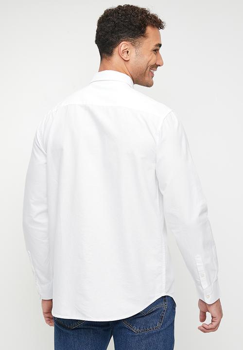 GUESS - Long sleeve collin shirt - pure white