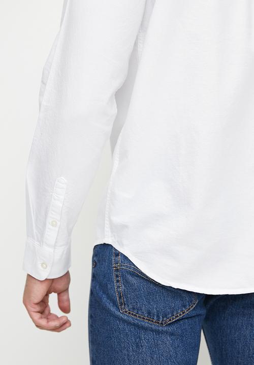 GUESS - Long sleeve collin shirt - pure white