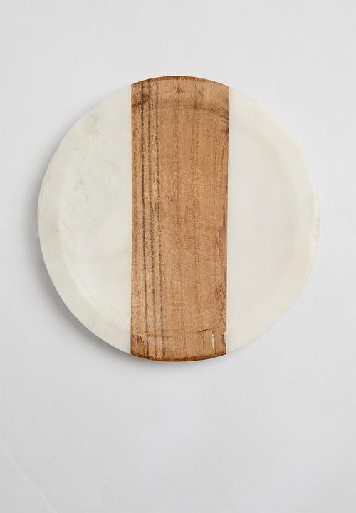 Sixth Floor - Marble & wood spoon rest - white