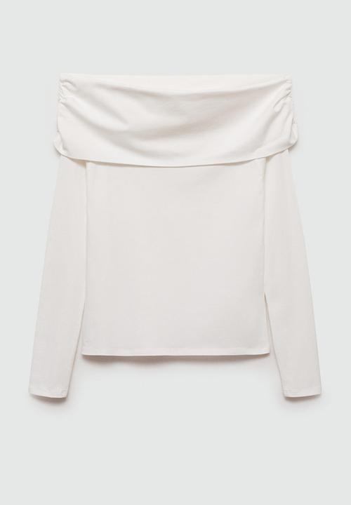 MANGO - T-shirt shoulder - natural