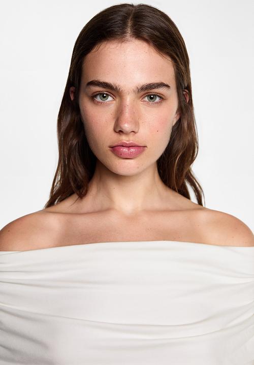 MANGO - T-shirt shoulder - natural
