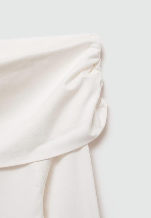 MANGO - T-shirt shoulder - natural