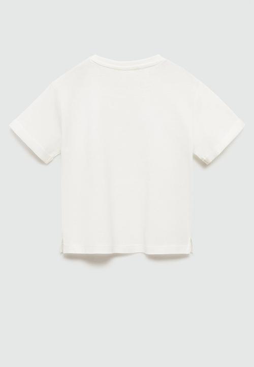 MANGO - T-shirt spagueti - natural