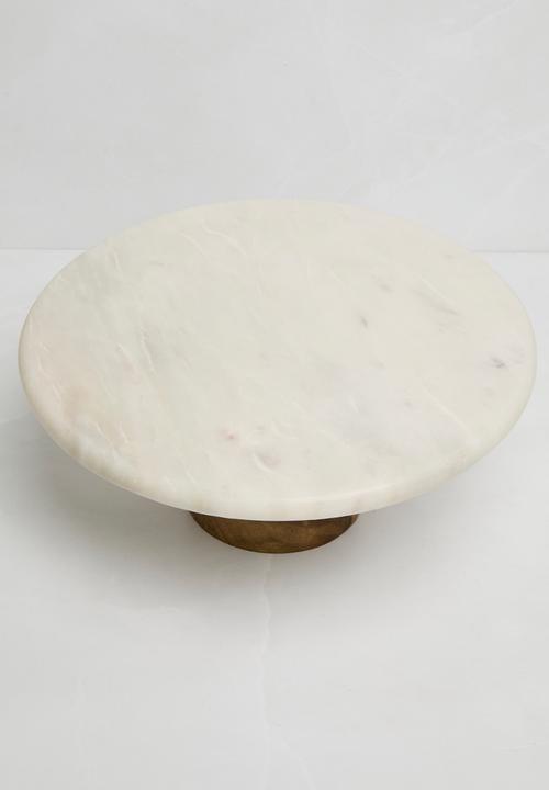 Sixth Floor - Marble & mango wood cake stand