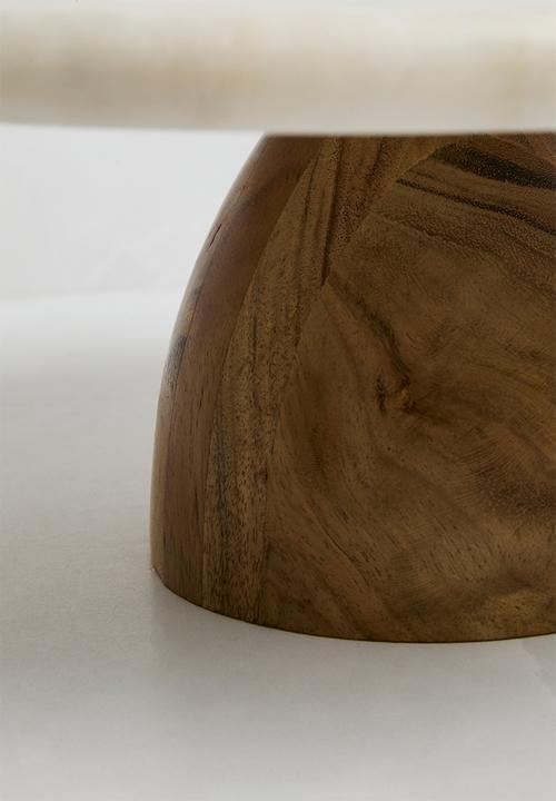 Sixth Floor - Marble & mango wood cake stand