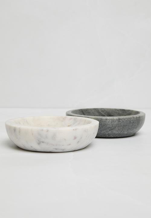 Sixth Floor - Marble salt and pepper pots set of 2 - grey & charcoal