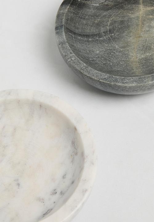 Sixth Floor - Marble salt and pepper pots set of 2 - grey & charcoal