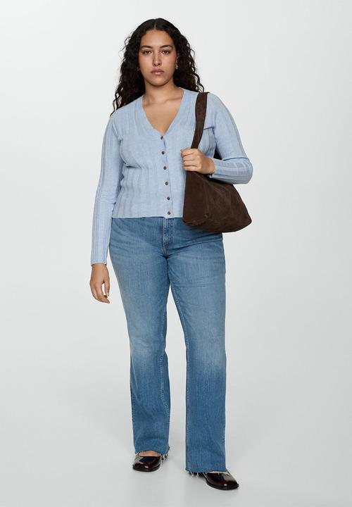 MANGO - Plus Cardigan Flurry -  Light/Pastel Gray