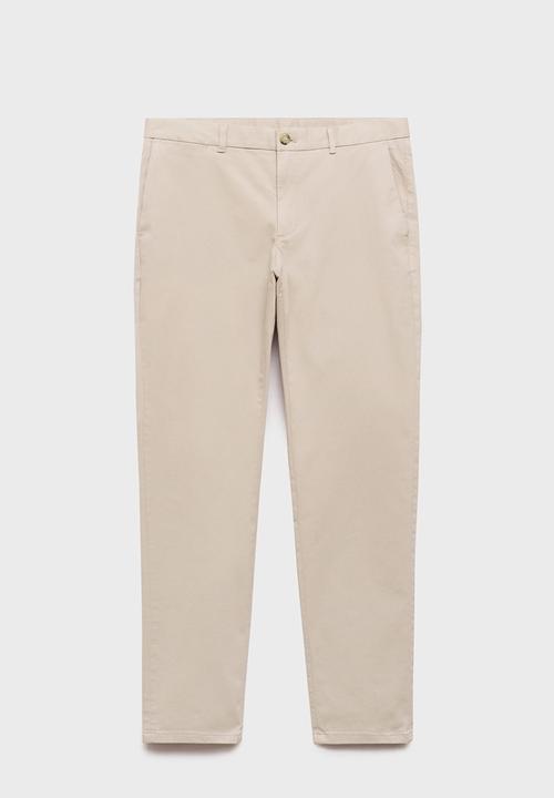 MANGO - Trousers barna - sand