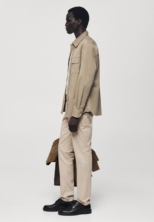 MANGO - Trousers barna - sand