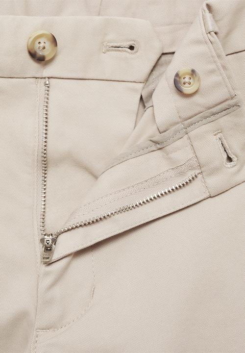 MANGO - Trousers barna - sand