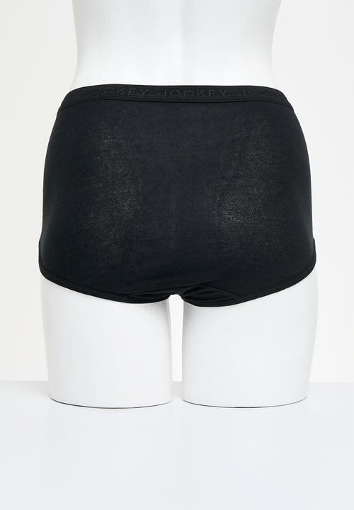 Jockey - 3 Pk Plain Full Brief - black/taupe/plum