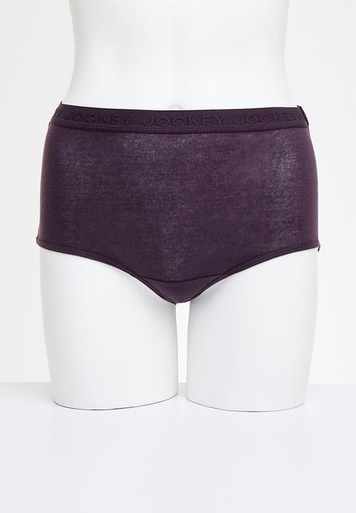 Jockey - 3 Pk Plain Full Brief - black/taupe/plum