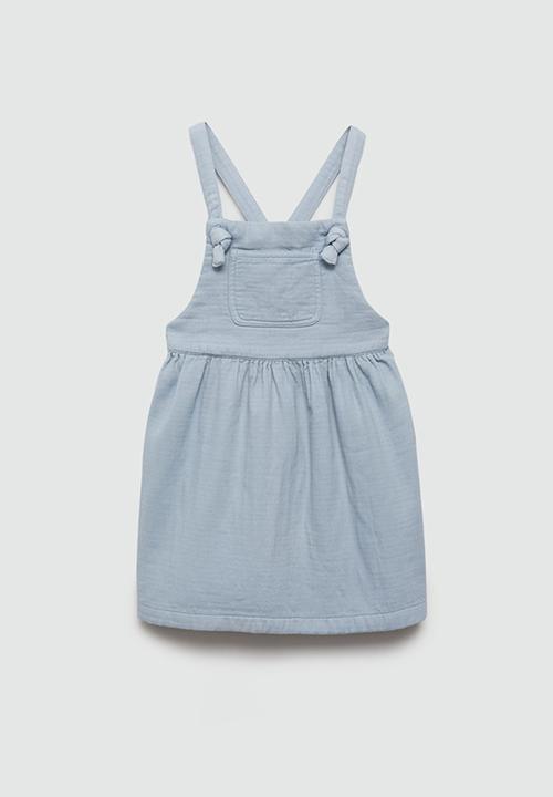 MANGO - Dungaree dress poppy - light/pastel blue