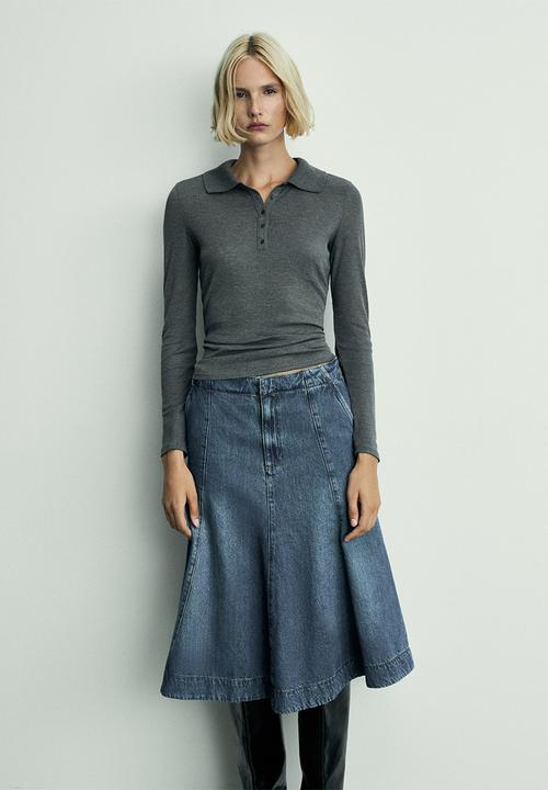 MANGO - Skirt Camilla - Open Blue