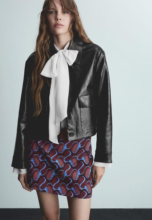 MANGO - Skirt Za - Dark Red