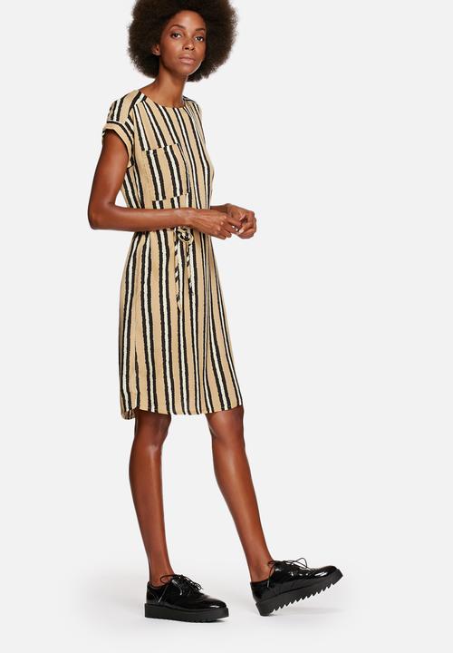 Lola May - Stripe roll sleeve dress