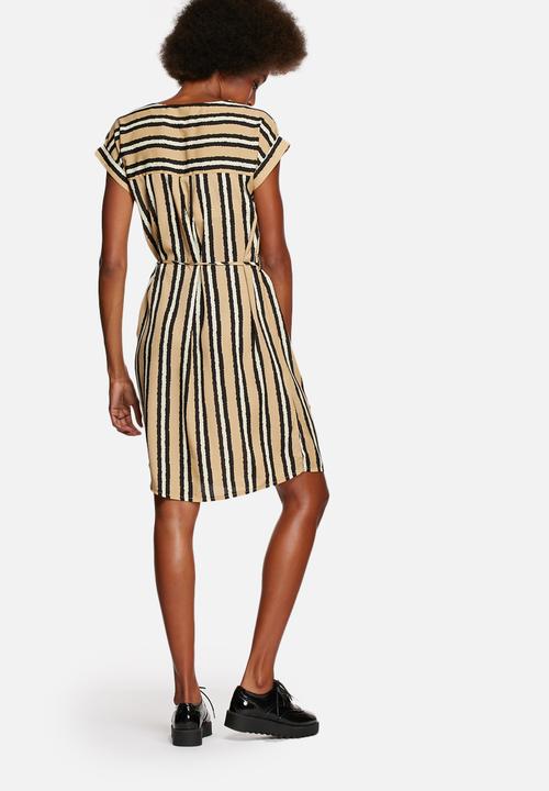 Lola May - Stripe roll sleeve dress