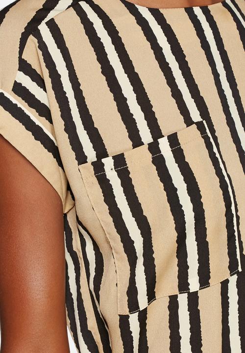 Lola May - Stripe roll sleeve dress