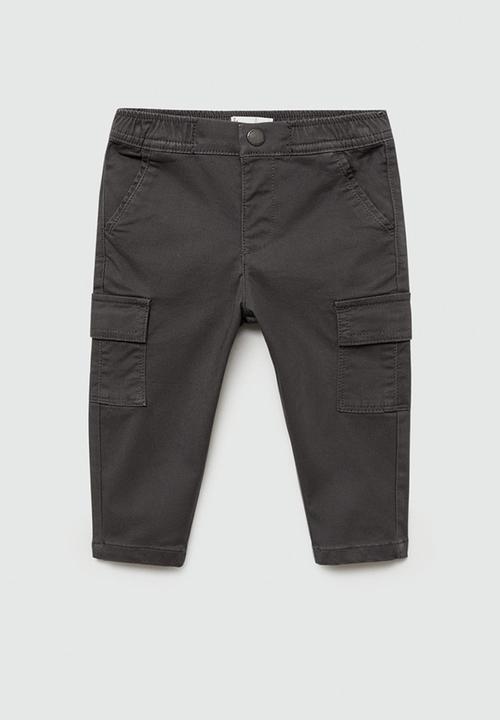 MANGO - Trousers cargob7 - charcoal