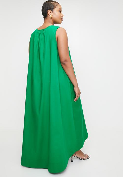 edit - Vneck Maxi Trapeze Dress - Green.