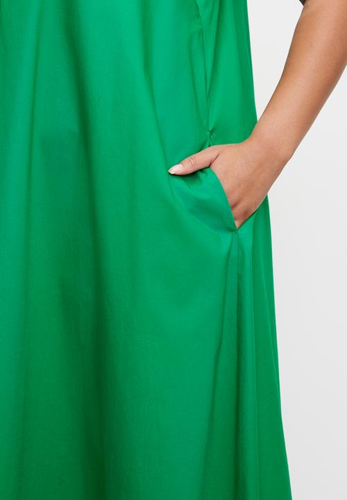 edit - Vneck Maxi Trapeze Dress - Green.