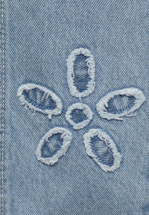 MANGO - Dungarees flower - open blue