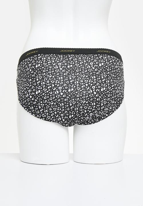 Jockey - 6 pack value print bikini - taupe/red/black shadow/black/grey/blue