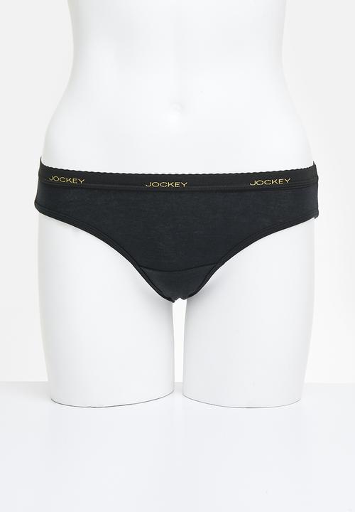 Jockey - 6 pack value print bikini - taupe/red/black shadow/black/grey/blue