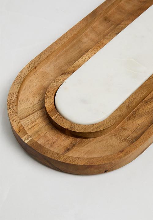 Sixth Floor - Mango wood & removeable marble serving tray