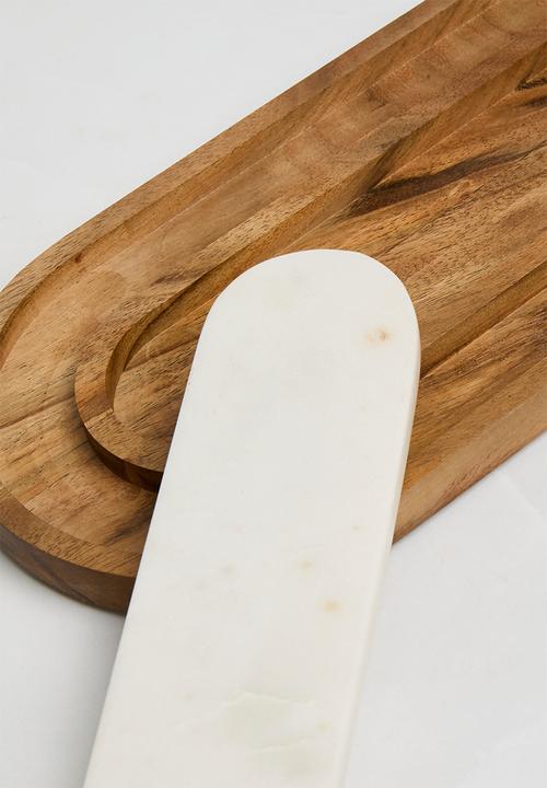 Sixth Floor - Mango wood & removeable marble serving tray
