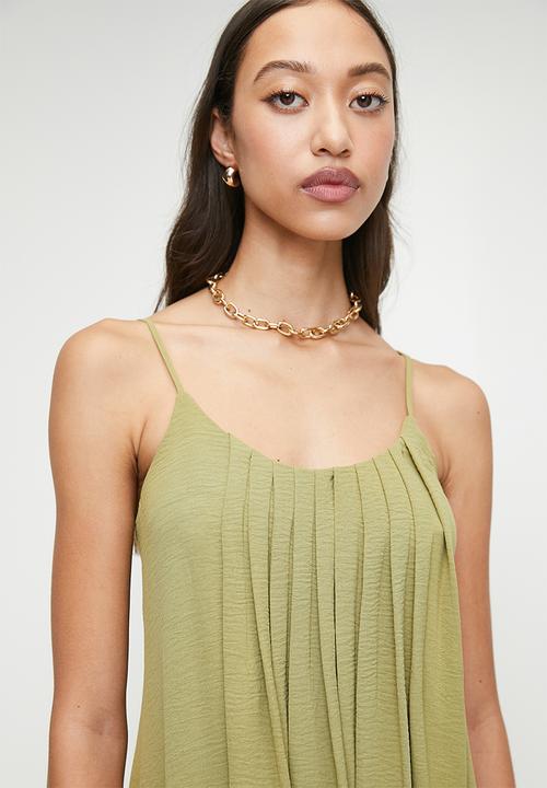 Superbalist - Tuck Detail Strappy Midi Dress - Green