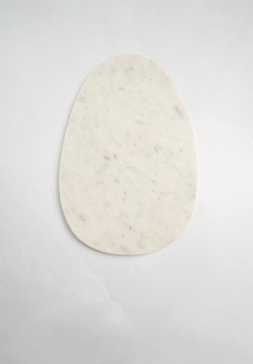 Sixth Floor - White marble tray & mango wood marble tray