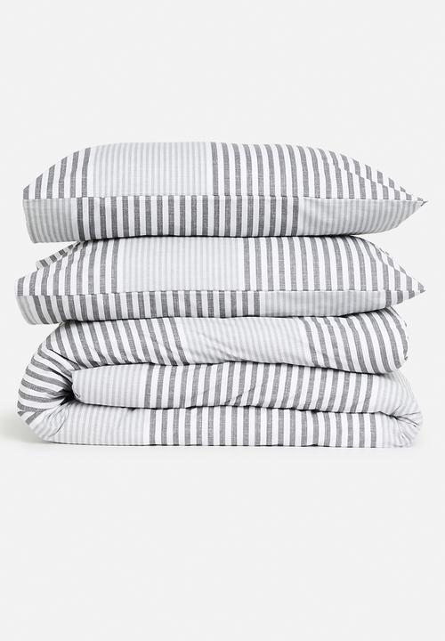 Sixth Floor - Multi Stripe Cotton Blend Duvet Set