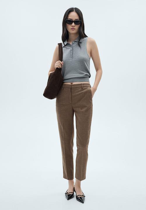 MANGO - Trousers Warm - Dark Red