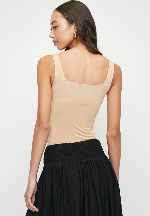 Superbalist - 2 Pack Square Neck Bodysuit - Neutral & Cream