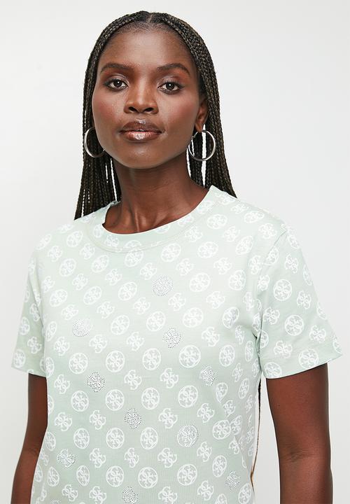 GUESS - Noémie 4g short sleeve T-shirt - 4g circle sparkle green aop	