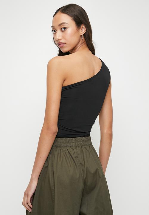 Superbalist - Asym ruched top - black