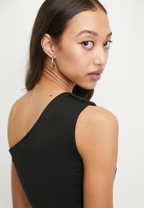 Superbalist - Asym ruched top - black