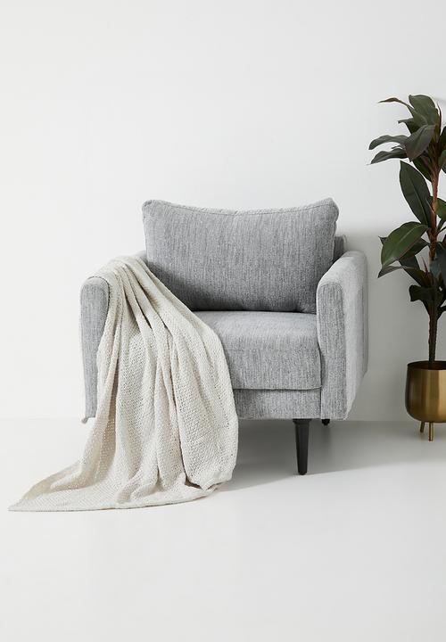 H&S - Cotton Knitted Throw - Ivory