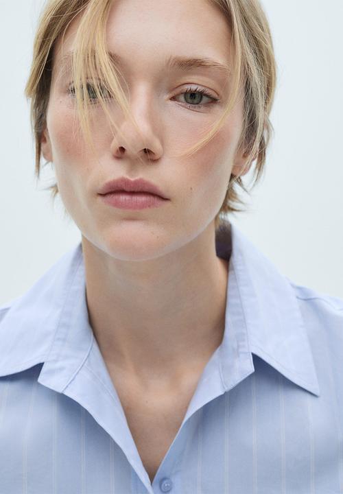 MANGO - Shirt Fru -  Light Pastel Blue