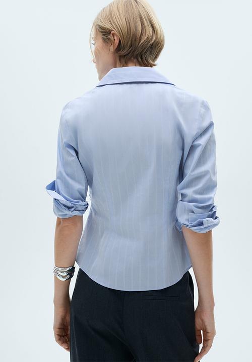MANGO - Shirt Fru -  Light Pastel Blue