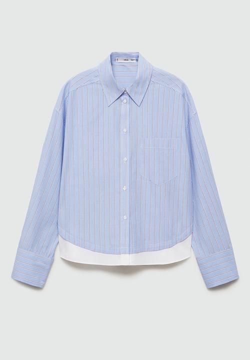 MANGO - Shirt Double -  Light Pastel Blue