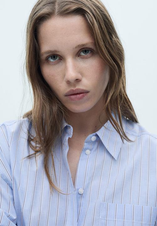 MANGO - Shirt Double -  Light Pastel Blue