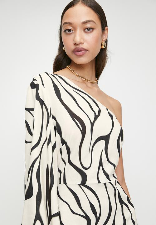 Superbalist - Statement sleeve mini shift dress - ecru organic leaf