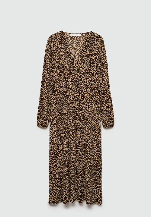 MANGO - Dress Lin -  Brown