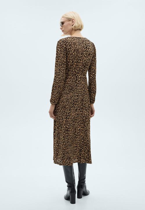MANGO - Dress Lin -  Brown