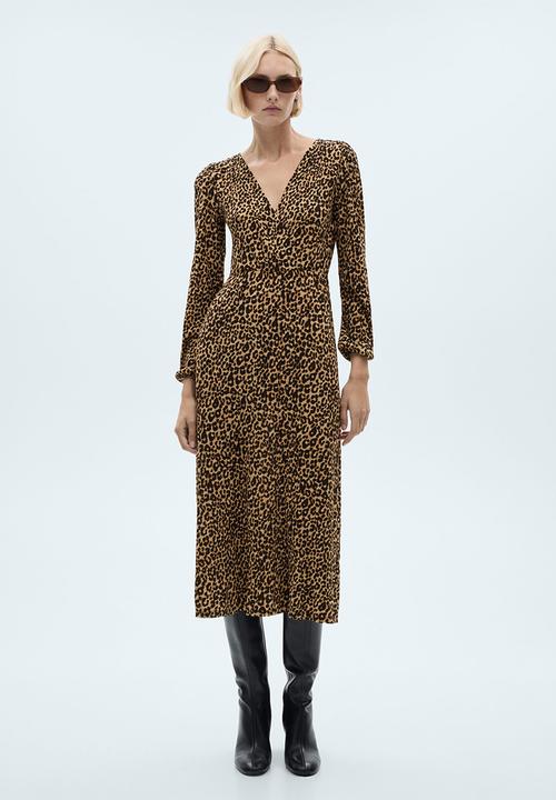 MANGO - Dress Lin -  Brown