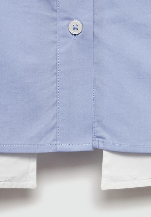 MANGO - Shirt Contrast - Light/Pastel Blue