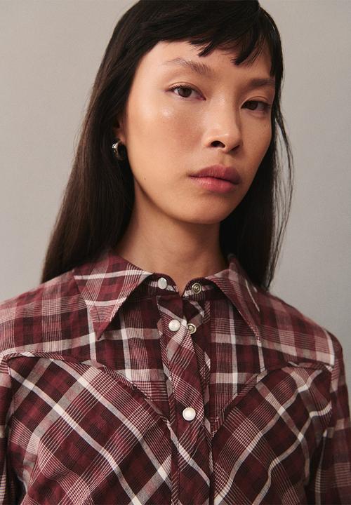 MANGO - Shirt Tejas -  Dark Red